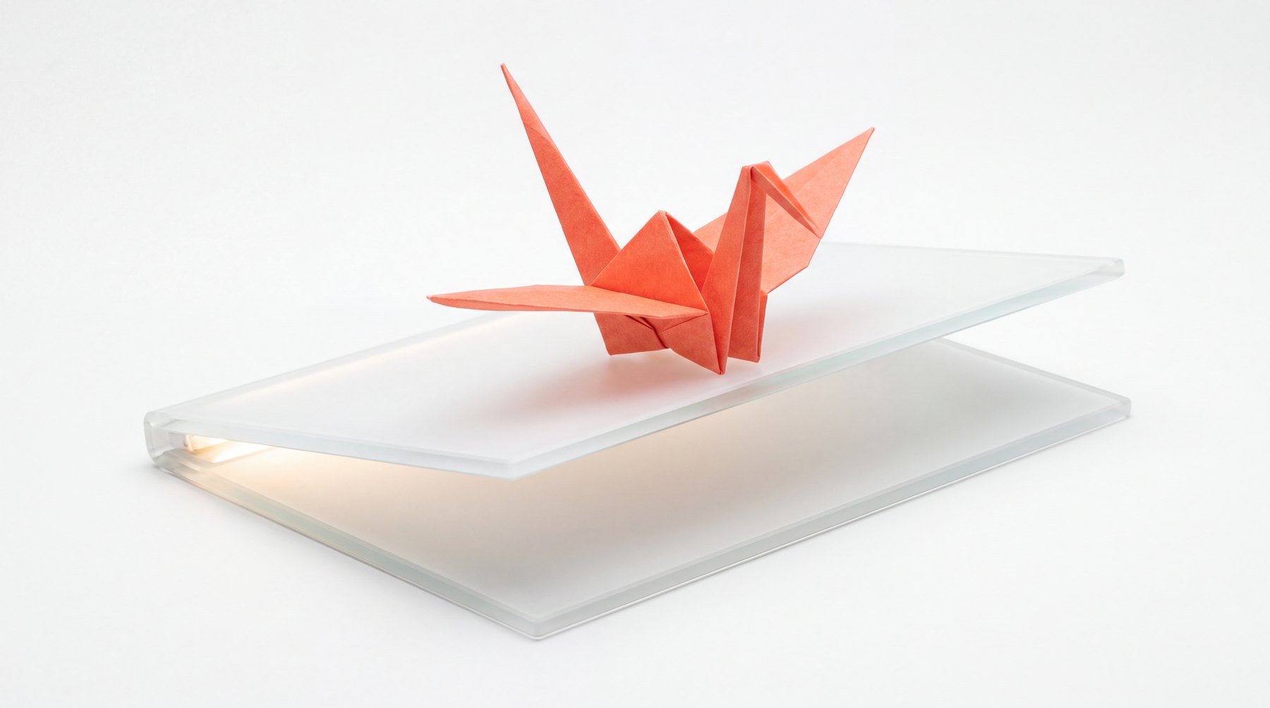 The crane on a hinge of frosted glass